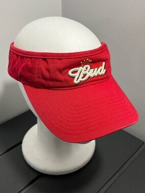 Vintage 2003 Anheuser-Busch Budweiser Bud Beer Red Visor Adult OSFA